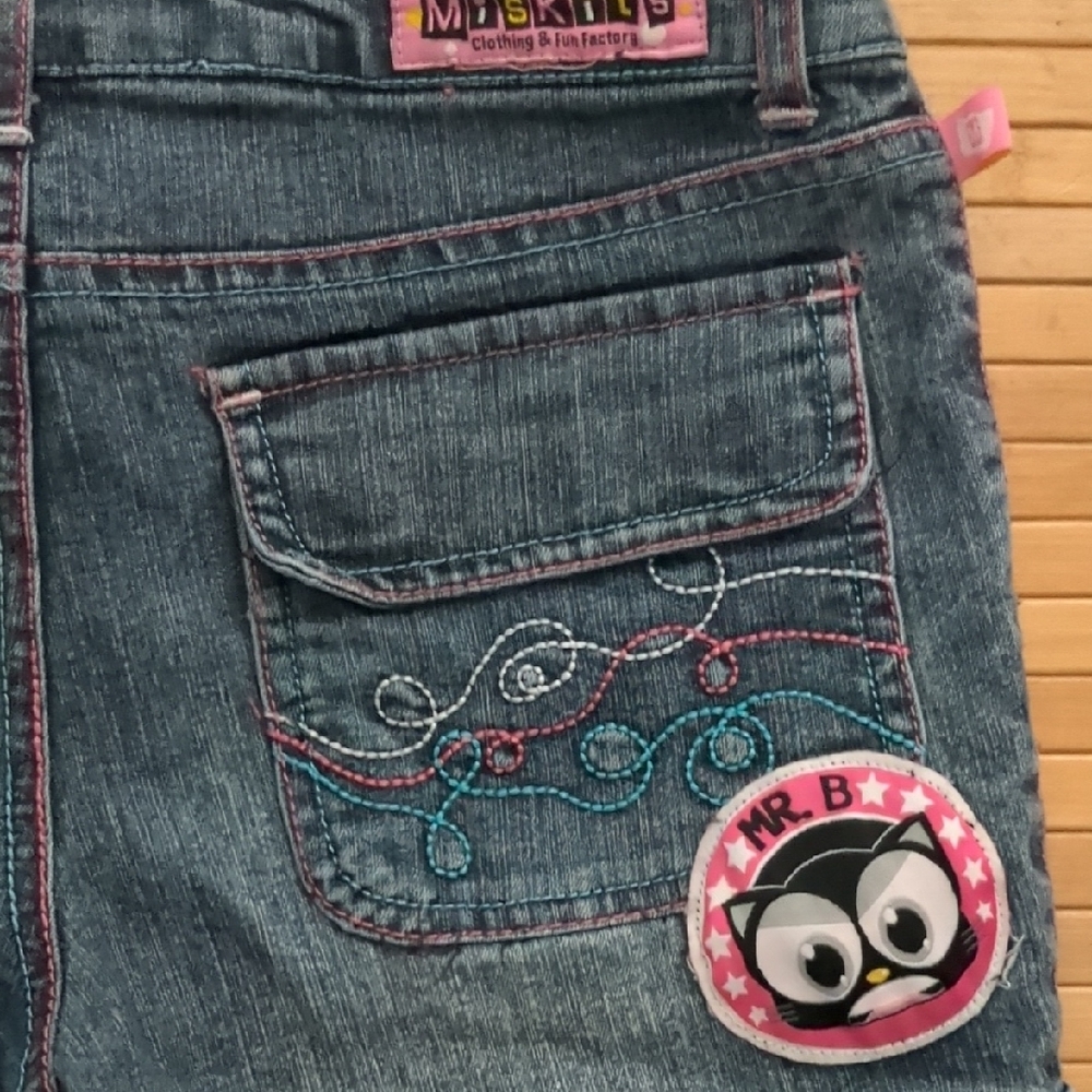 Vintage Girls MiskitsDenim Jean Cartoon Long Jean Shorts by Han L Lee, Size 12 - Picture 7 of 8